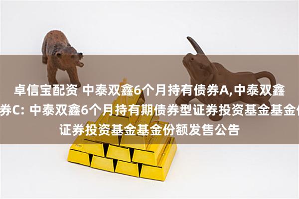 卓信宝配资 中泰双鑫6个月持有债券A,中泰双鑫6个月持有债券C: 中泰双鑫6个月持有期债券型证券投资基金基金份额发售公告